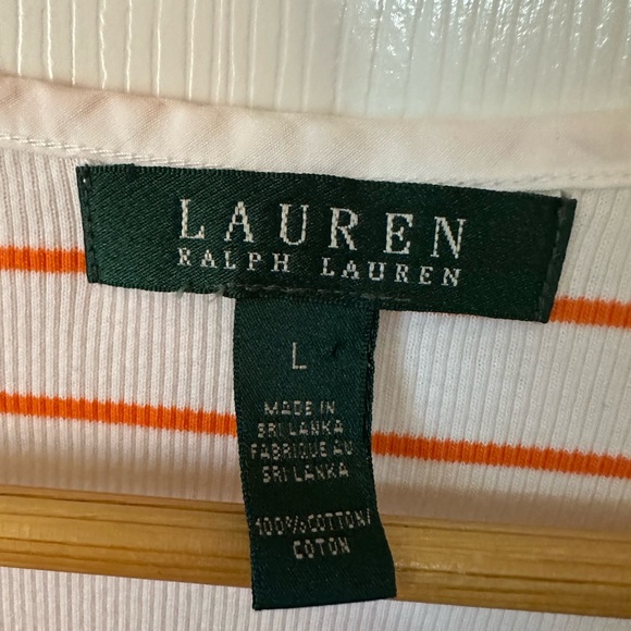Ralph Lauren Orange Striped Short Sleeve Tee - Picture 2 of 8